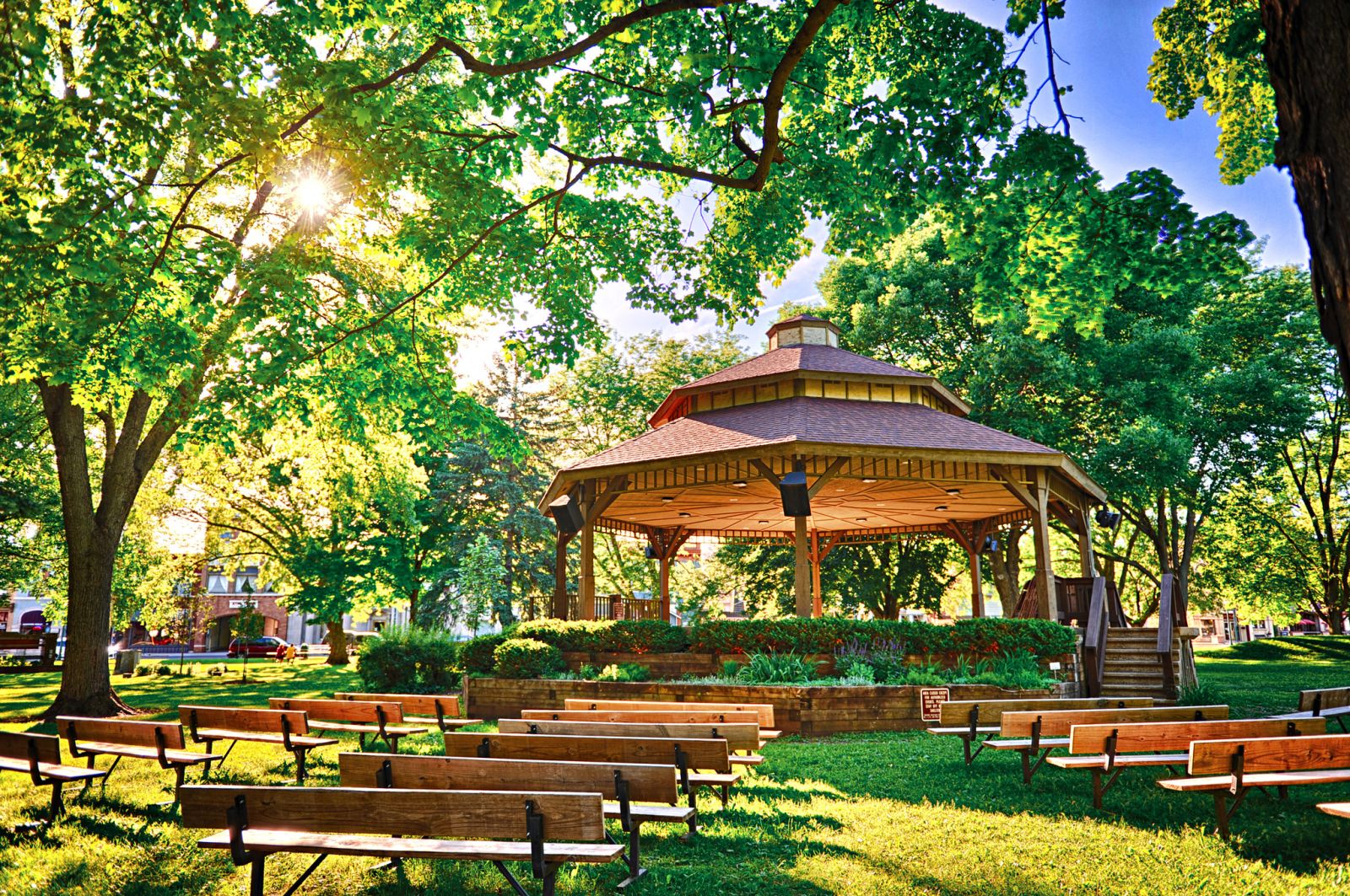 Franklin Else Bandstand in Commons Park, Downtown Lake Mills, Credit Eli Wedel