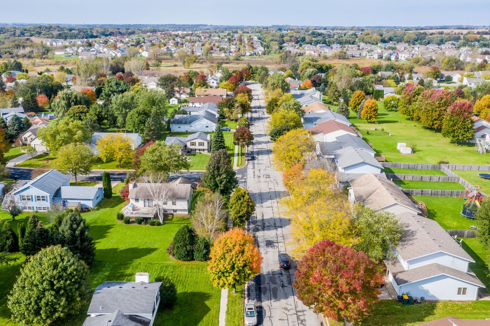 View of suburban streets and homes in Cottage Grove, Wisconsin from The Village of Cottage Grove website